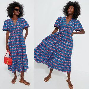 Tuckernuck Blue and Red Floral Maxi Dress